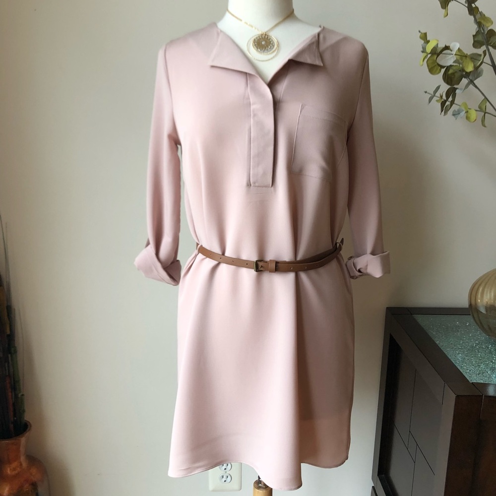 Belted lightweight Blush Dress